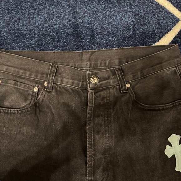Chrome Hearts Black Levis Jeans With Blue and White Patches Size 34 - Picture 2 of 4